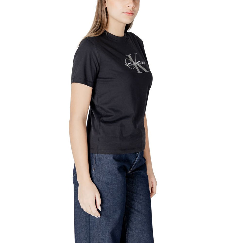 Calvin Klein Jeans Black Cotton T-Shirt for Women