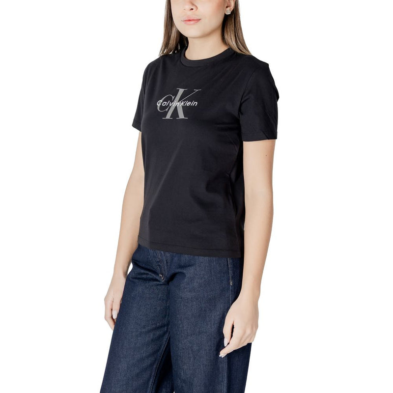 Calvin Klein Jeans Black Cotton T-Shirt for Women