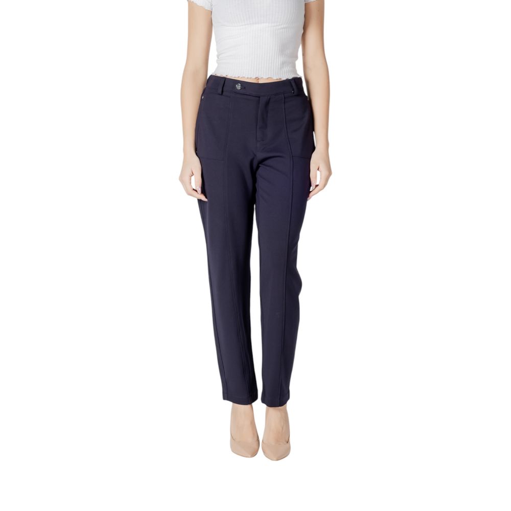 Street One Blue Viscose Pant - Tapered Leg Women's Trousers
