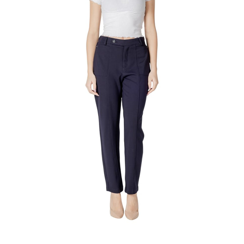 Street One Blue Viscose Pant - Tapered Leg Women's Trousers