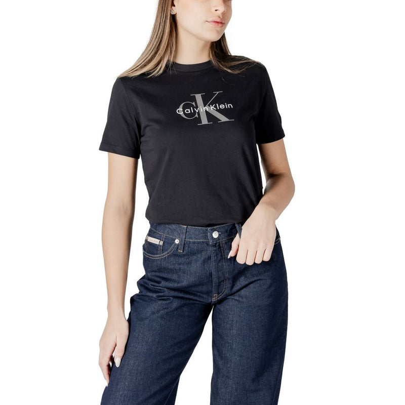 Calvin Klein Jeans Black Cotton T-Shirt for Women