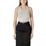 Calvin Klein Jeans Top Halterneck en Coton Beige