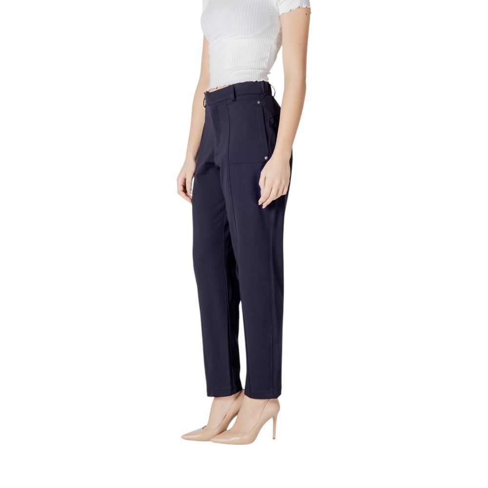 Street One Blue Viscose Pant - Tapered Leg Women's Trousers