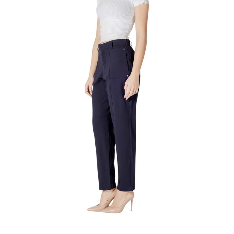 Street One Blue Viscose Pant - Tapered Leg Women's Trousers