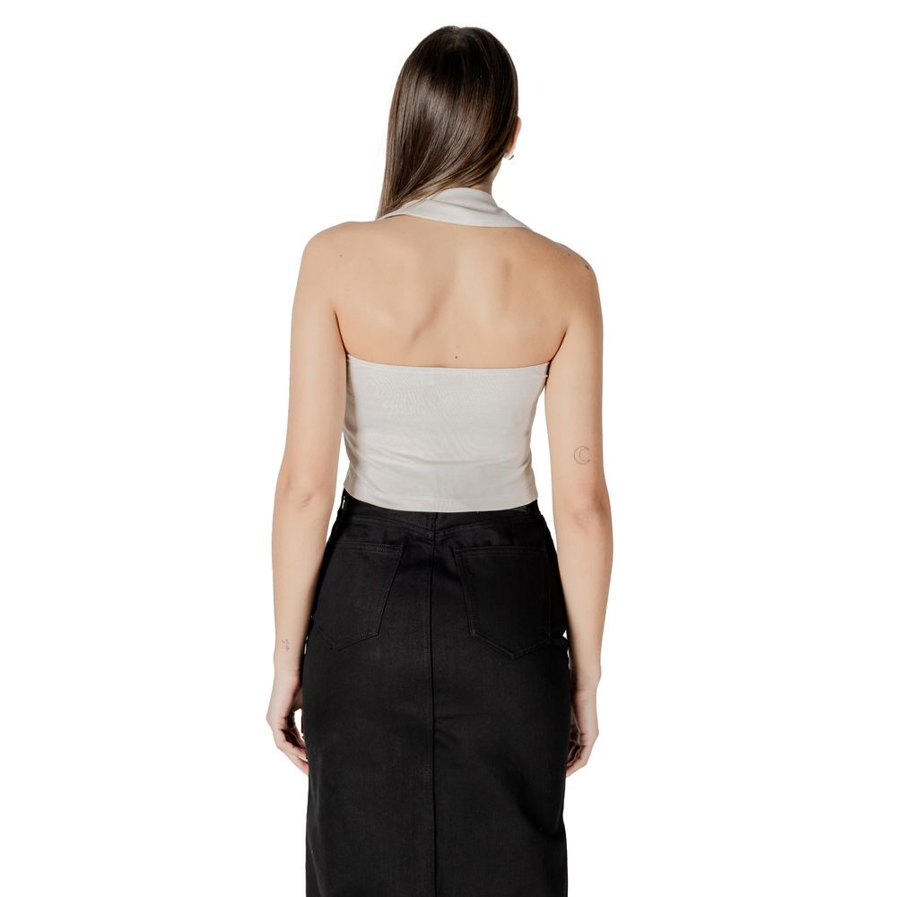 Calvin Klein Jeans Top Halterneck en Coton Beige