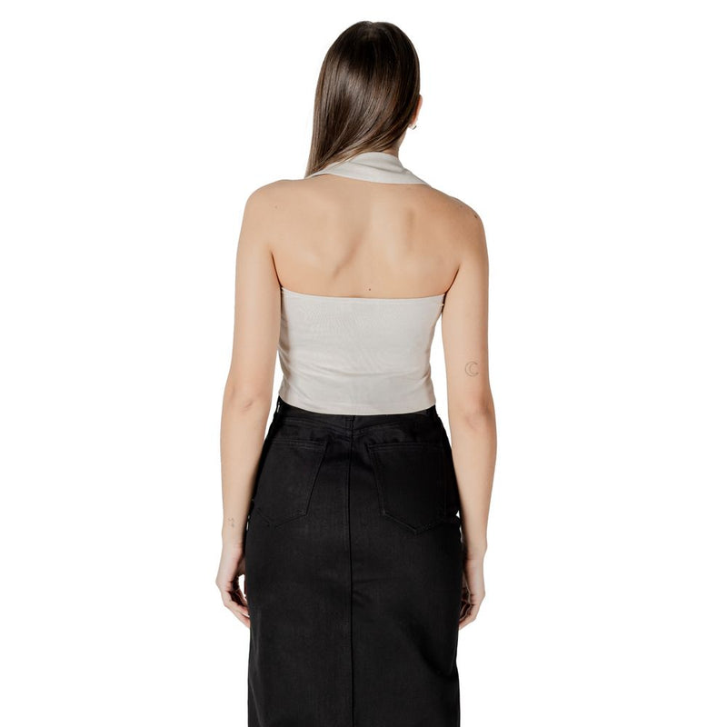 Calvin Klein Jeans Top Halterneck en Coton Beige