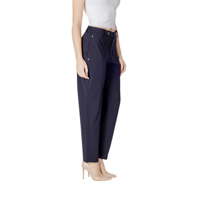 Street One Blue Viscose Pant - Tapered Leg Women's Trousers