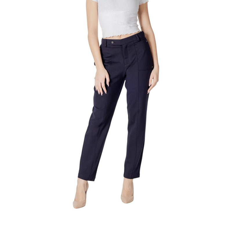 Street One Blue Viscose Pant - Tapered Leg Women's Trousers