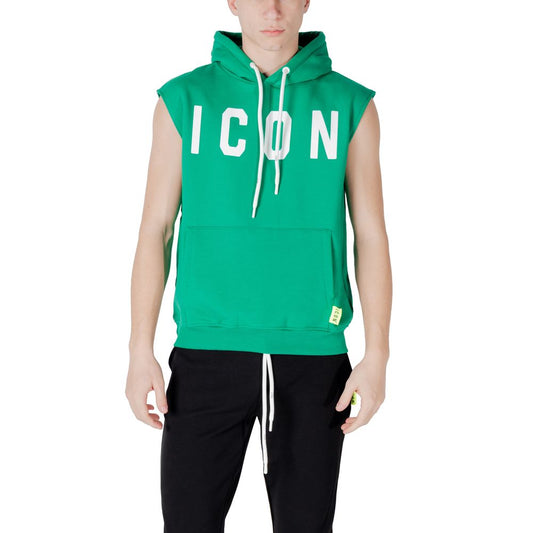 Sweat à capuche en coton vert Icon