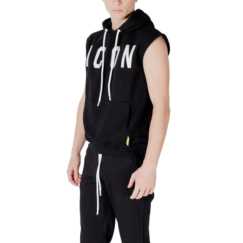 Hoodie Icon Noir en Coton - Modèle ICUS2S5F020