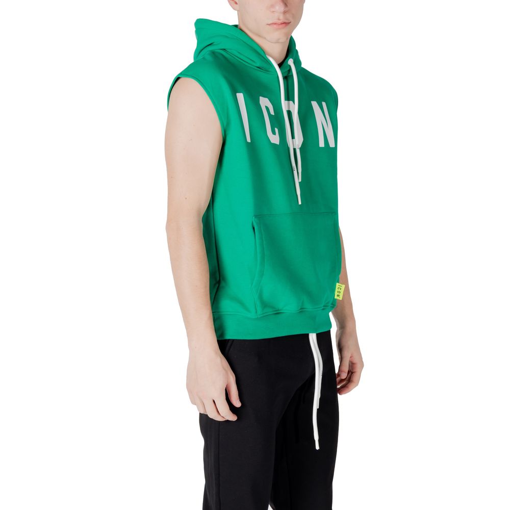 Sweat à capuche en coton vert Icon