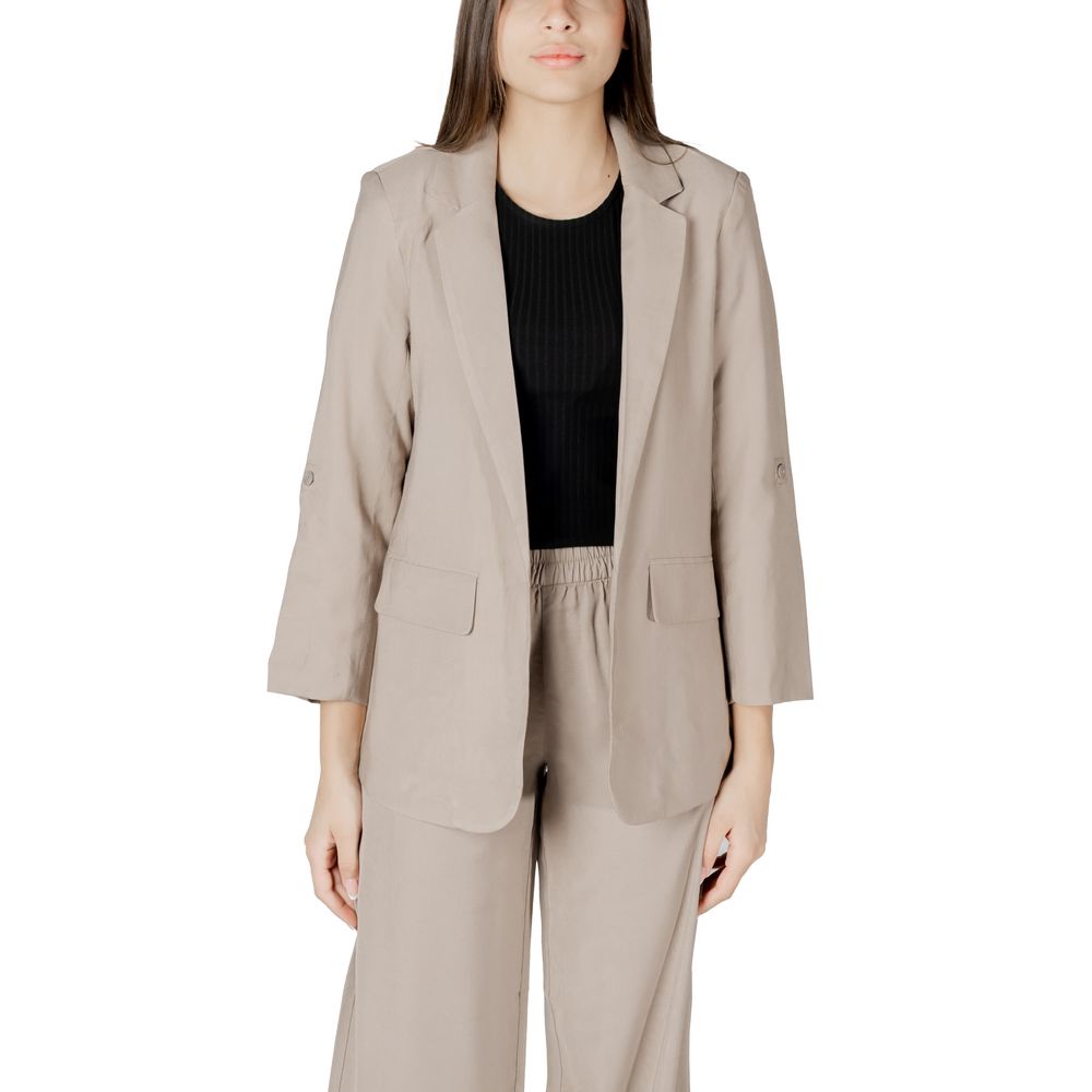Only ONLARIS LIFE Beige Viscose Blazer for Women
