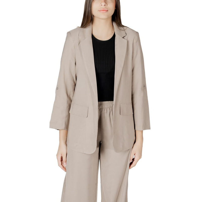 Only ONLARIS LIFE Beige Viscose Blazer for Women