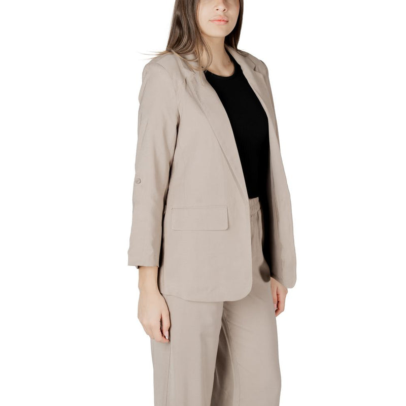 Only ONLARIS LIFE Beige Viscose Blazer for Women