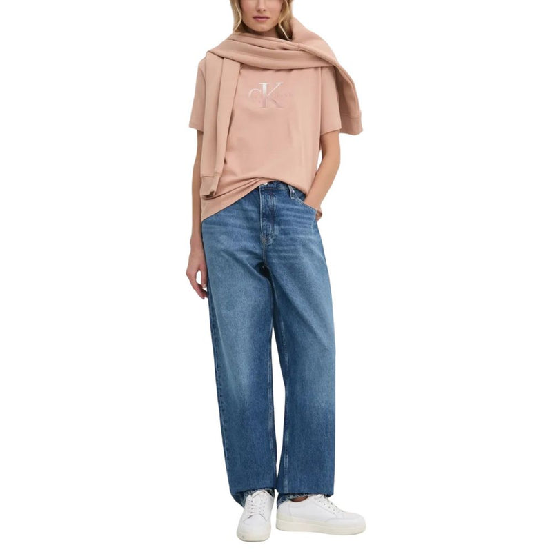 Calvin Klein Jeans Blue Cotton Mom Jean - Confort et Élégance