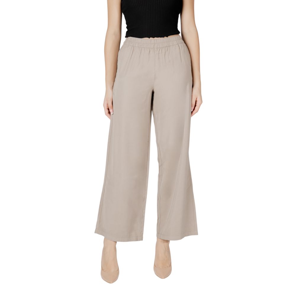 Only ONLARIS LIFE Haute Taille Pantalon Beige en Viscose