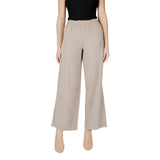 Only ONLARIS LIFE Haute Taille Pantalon Beige en Viscose