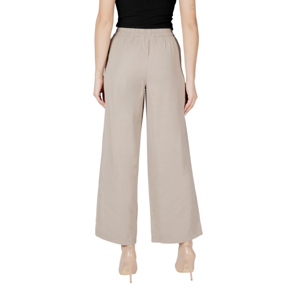 Only ONLARIS LIFE Haute Taille Pantalon Beige en Viscose