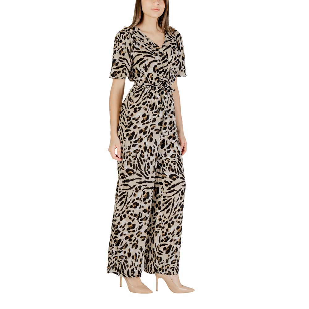 ICHI IHMARRAKCH AOP JS6 Beige Viscose Jumpsuit - Elegant Style