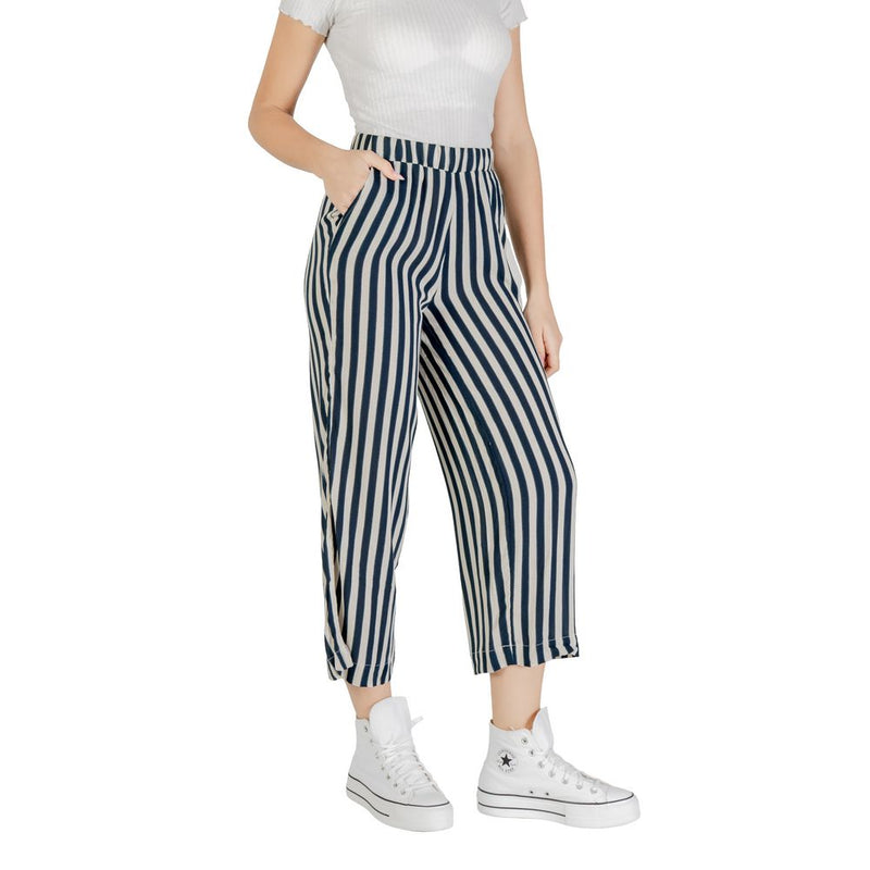 ICHI IHMARRAKECH AOP PA7 Blue Viscose Cropped Pants for Women