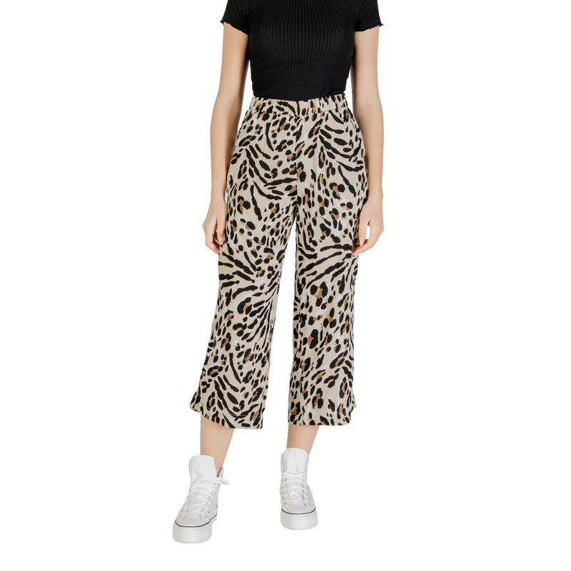 ICHI IHMARRAKECH AOP PA7 Beige Viscose Cropped Pant