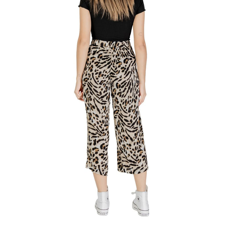 ICHI IHMARRAKECH AOP PA7 Beige Viscose Cropped Pant