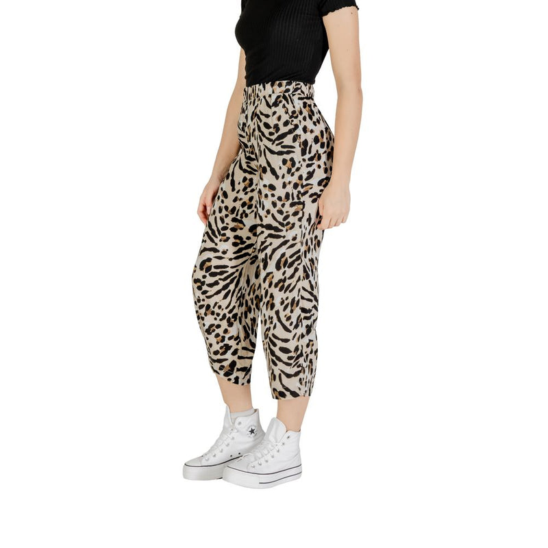 ICHI IHMARRAKECH AOP PA7 Beige Viscose Cropped Pant