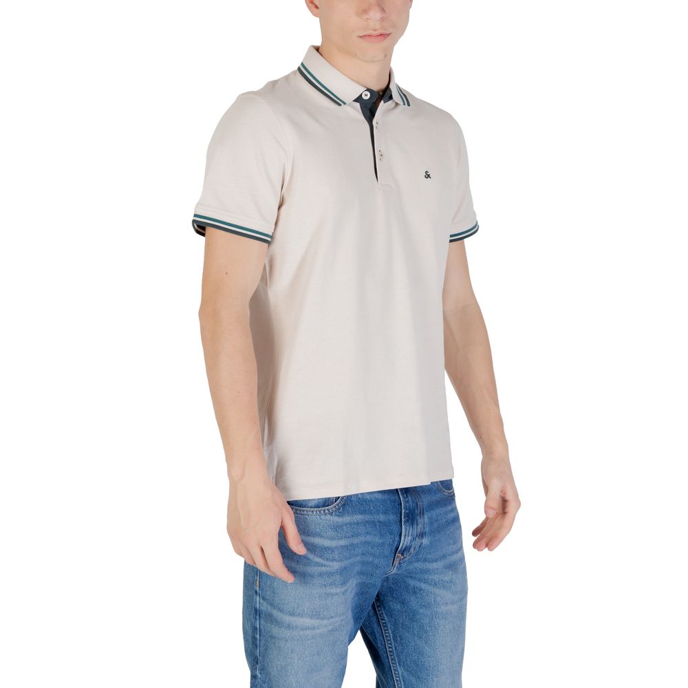 Polo en Coton Beige Jack Jones JJEPAULOS pour Homme