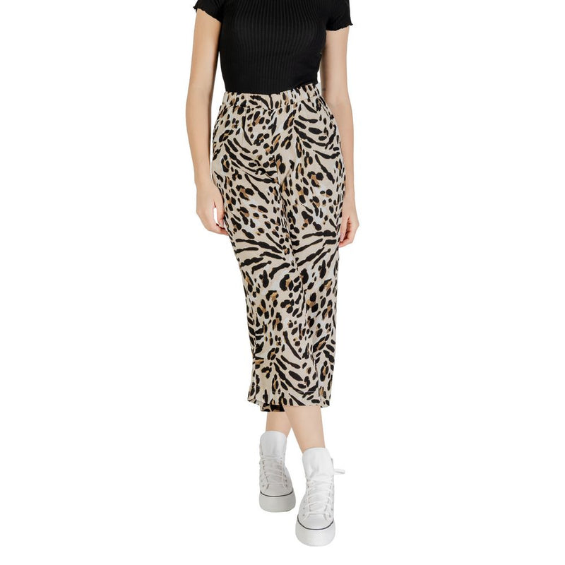 ICHI IHMARRAKECH AOP PA7 Beige Viscose Cropped Pant