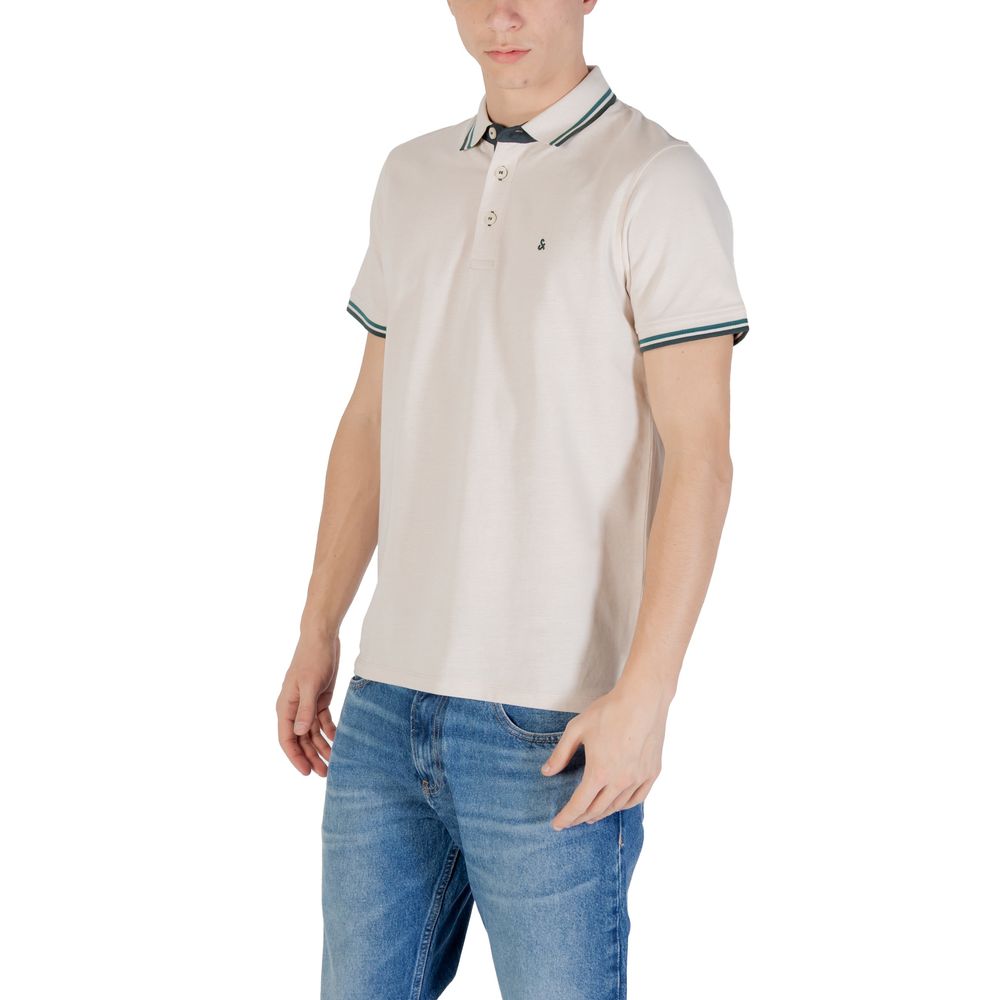 Polo en Coton Beige Jack Jones JJEPAULOS pour Homme