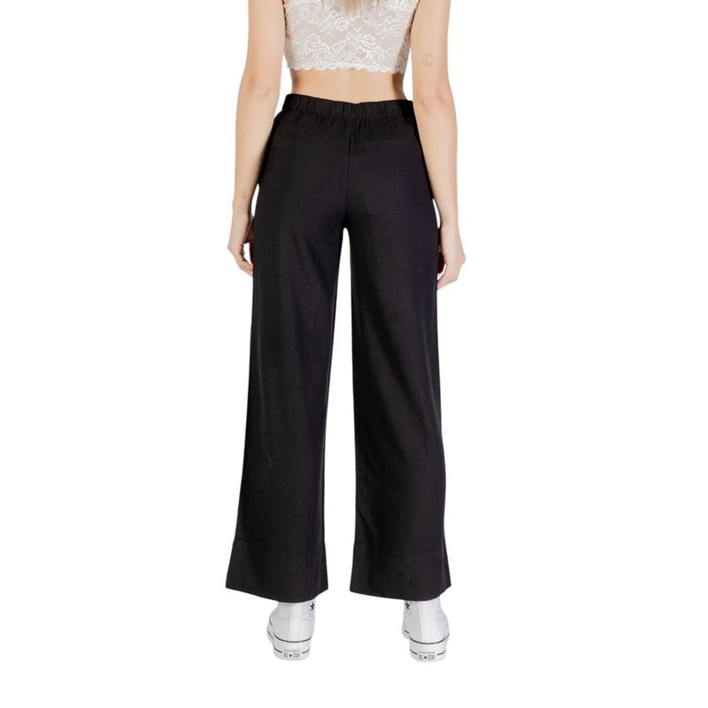 Only ONLCARO HW LINEN Black Viscose Pant