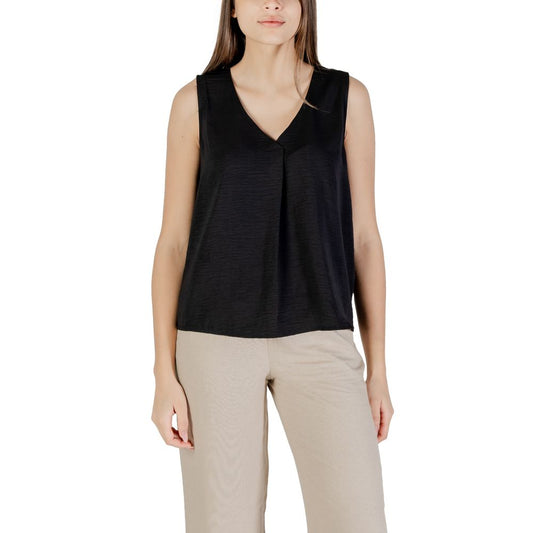 Débardeur noir en polyester recyclé uniquement