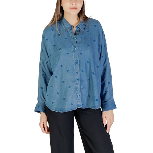 Seul le haut en Tencel bleu