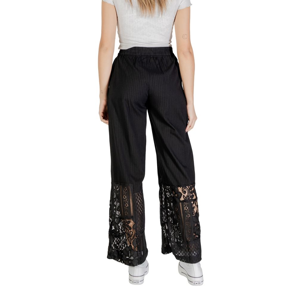 ICHI IHMARILA PA 20122862 - Pantalon Palazzo en Coton Noir