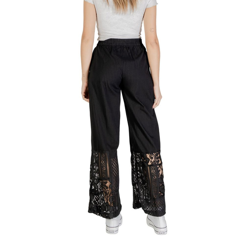 ICHI IHMARILA PA 20122862 - Pantalon Palazzo en Coton Noir