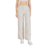 Only ONLCARO HW LINEN Beige Viscose Wide-Leg Pants