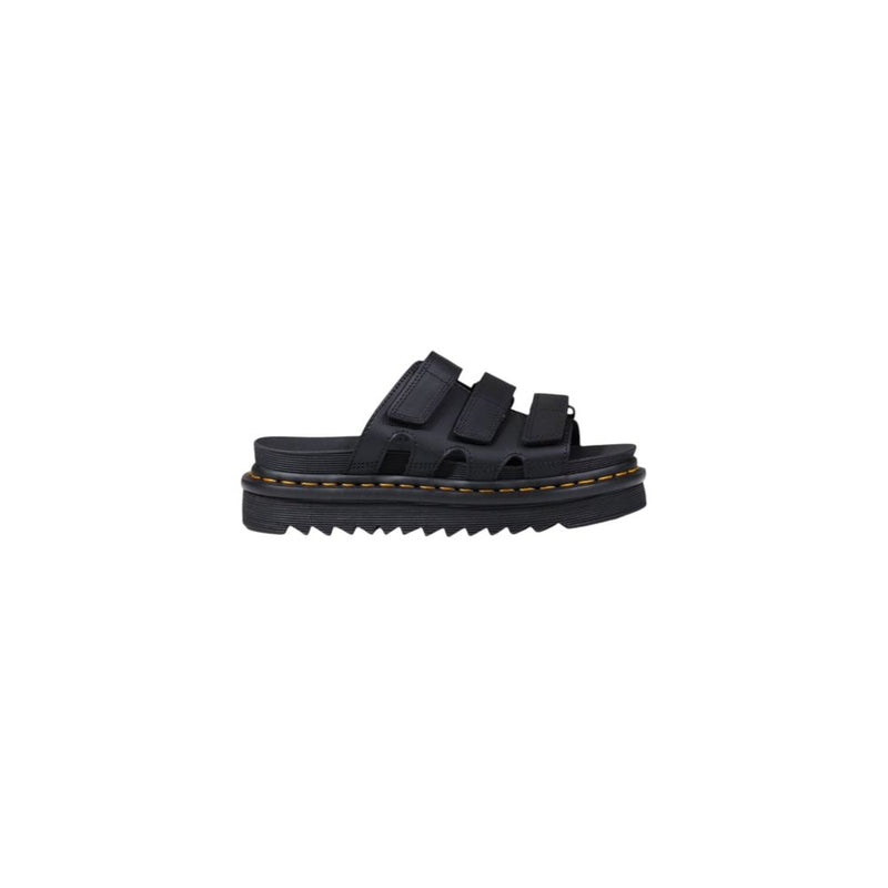 Dr. Martens Raine Slide Black Leather Platform Shoes for Women