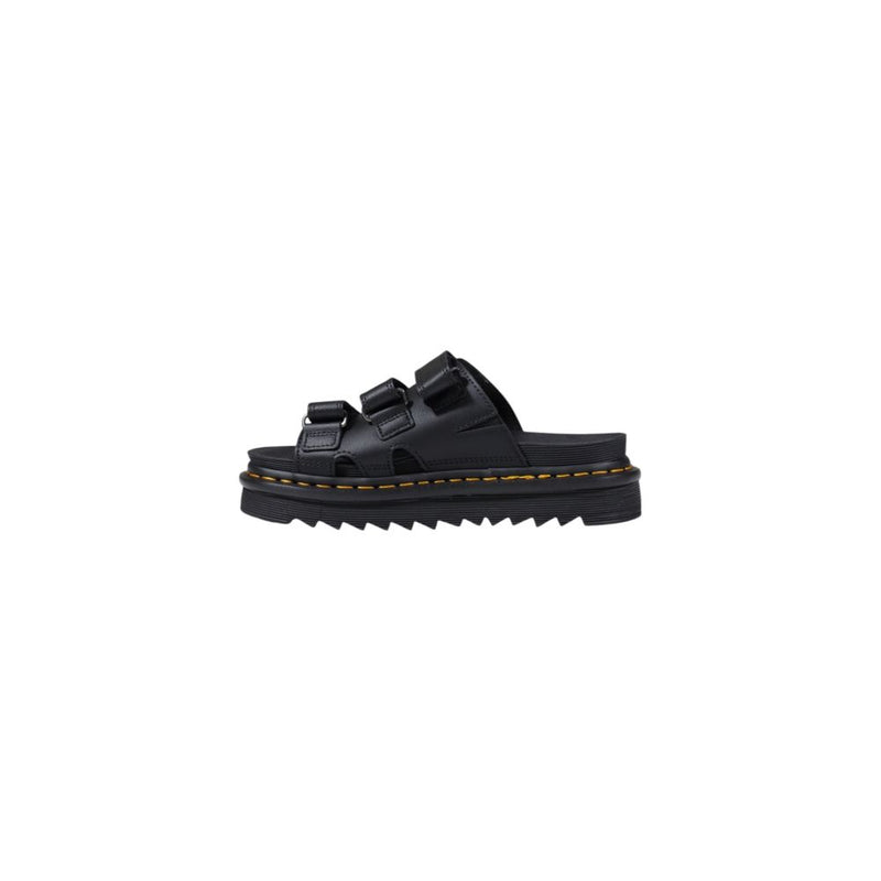 Dr. Martens Raine Slide Black Leather Platform Shoes for Women