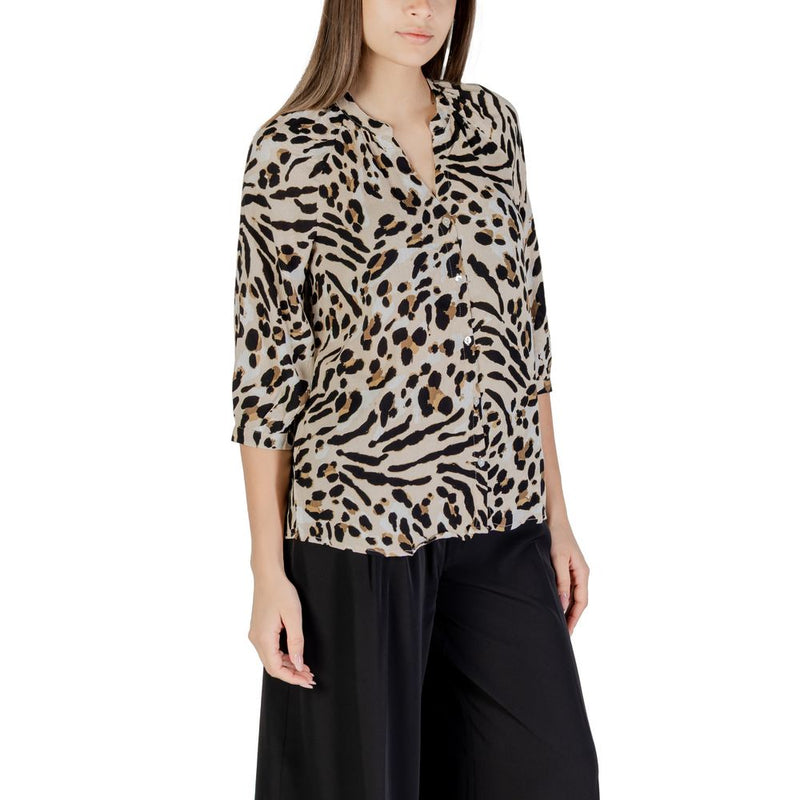 ICHI IHMARRAKECH AOP Blouse Beige en Viscose pour Femmes