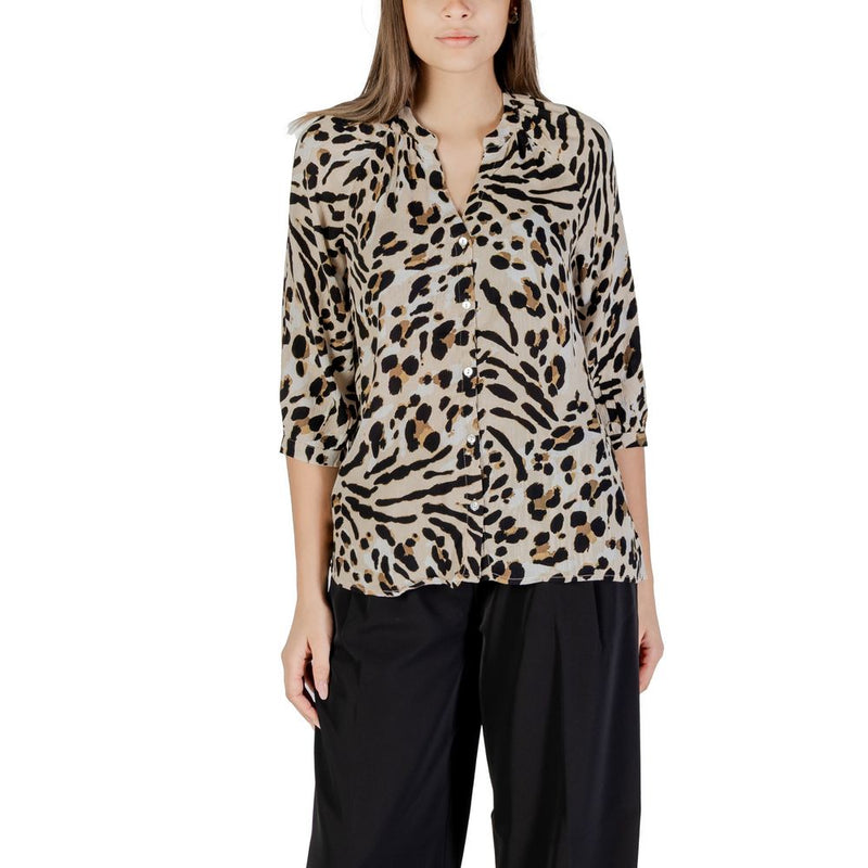 ICHI IHMARRAKECH AOP Blouse Beige en Viscose pour Femmes