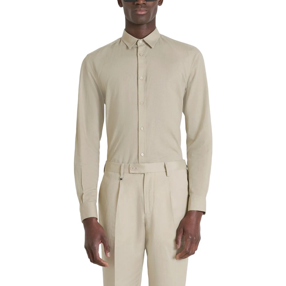 Antony Morato Chemise Beige ALICANTE SLIM FIT