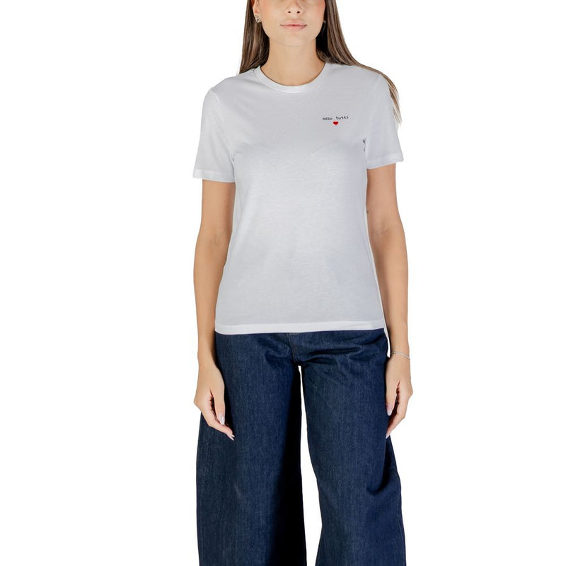 Only ONLADELINA T-Shirt Blanc en Coton pour Femmes