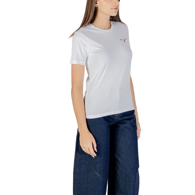 Only ONLADELINA T-Shirt Blanc en Coton pour Femmes