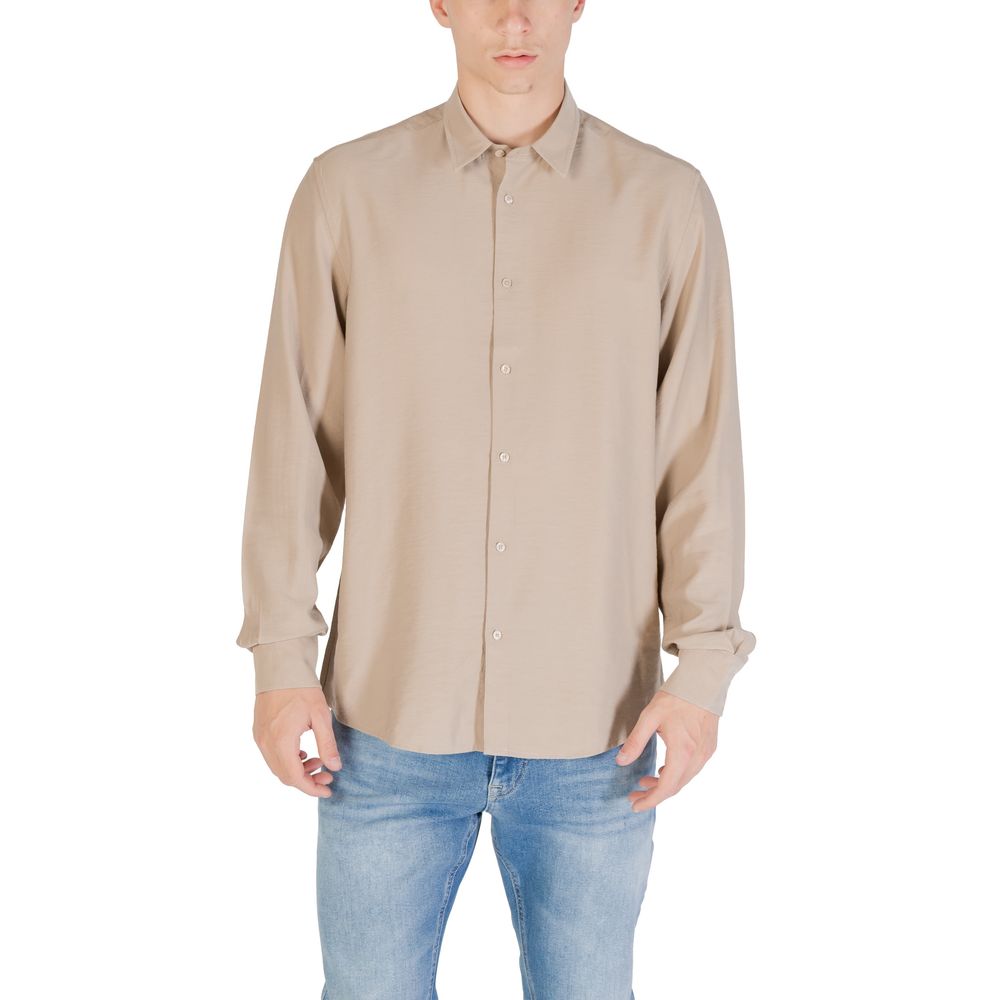 Antony Morato Chemise Beige Viscose Napoli Regular Fit