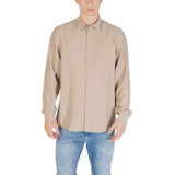 Antony Morato Chemise Beige Viscose Napoli Regular Fit