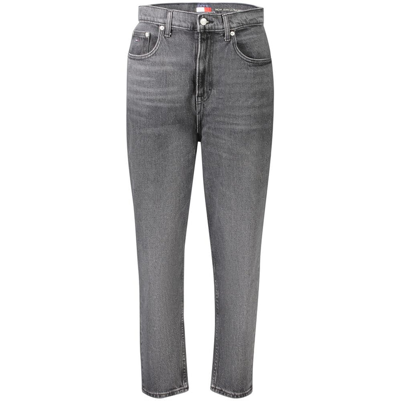 Tommy Hilfiger Black Cotton Ultra High Tapered Mom Jeans