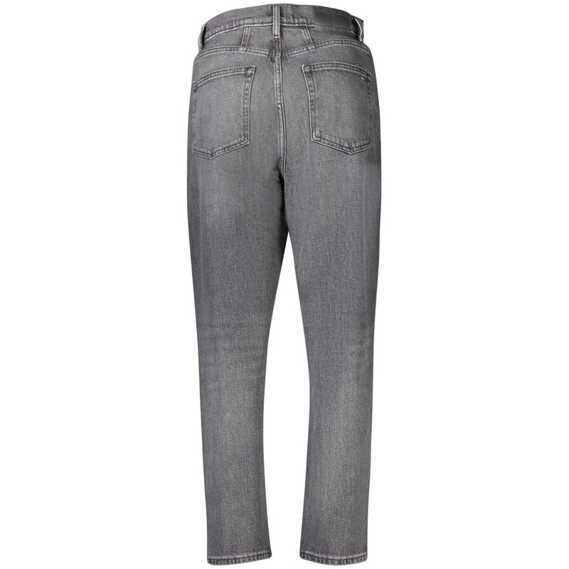 Tommy Hilfiger Black Cotton Ultra High Tapered Mom Jeans