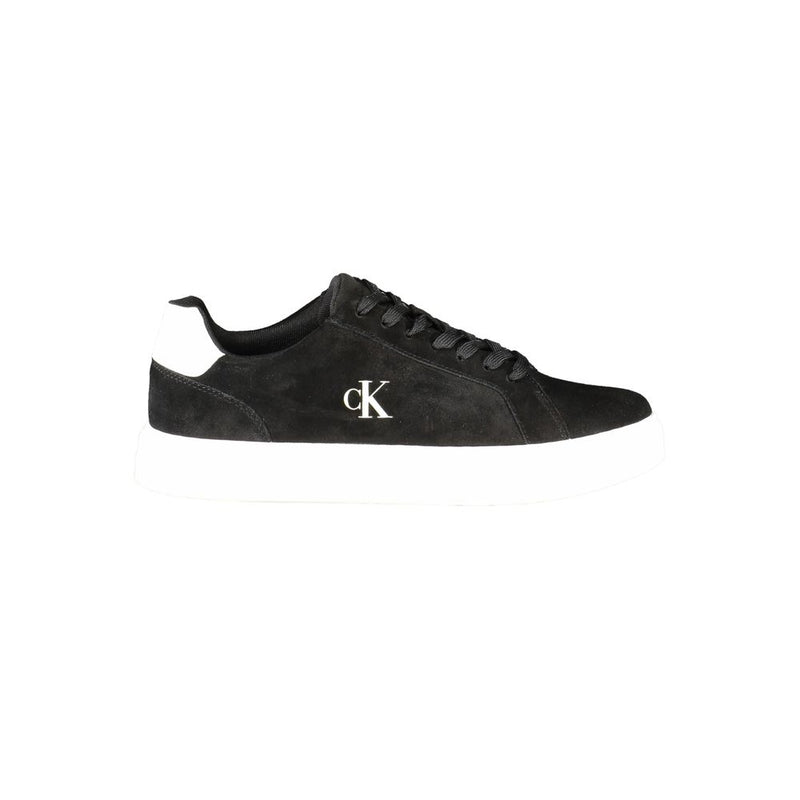 Calvin Klein Black Leather Men Sneaker - Élégant et Confortable