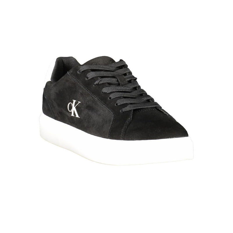 Calvin Klein Black Leather Men Sneaker - Élégant et Confortable
