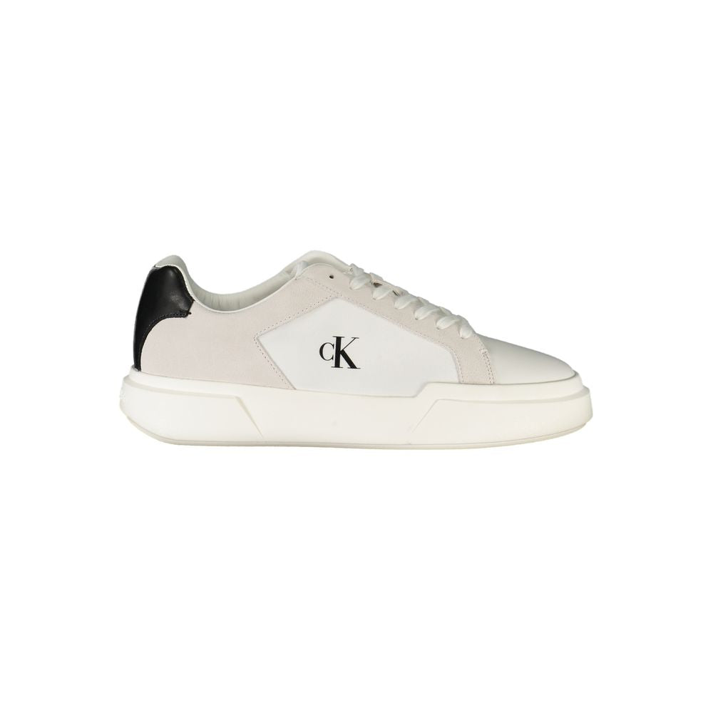 Calvin Klein White Leather Men Sneaker - Style and Comfort Combined
